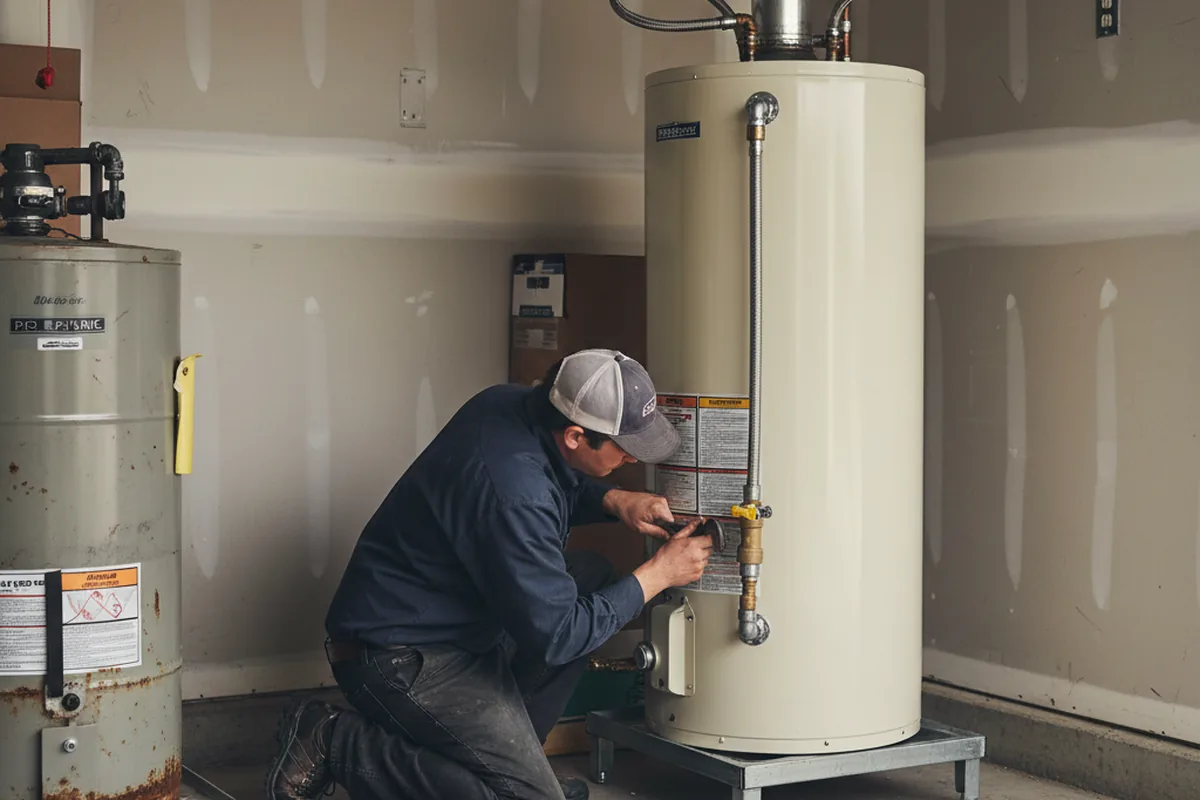 Water heater and shutoff valve replacement in Rosamond