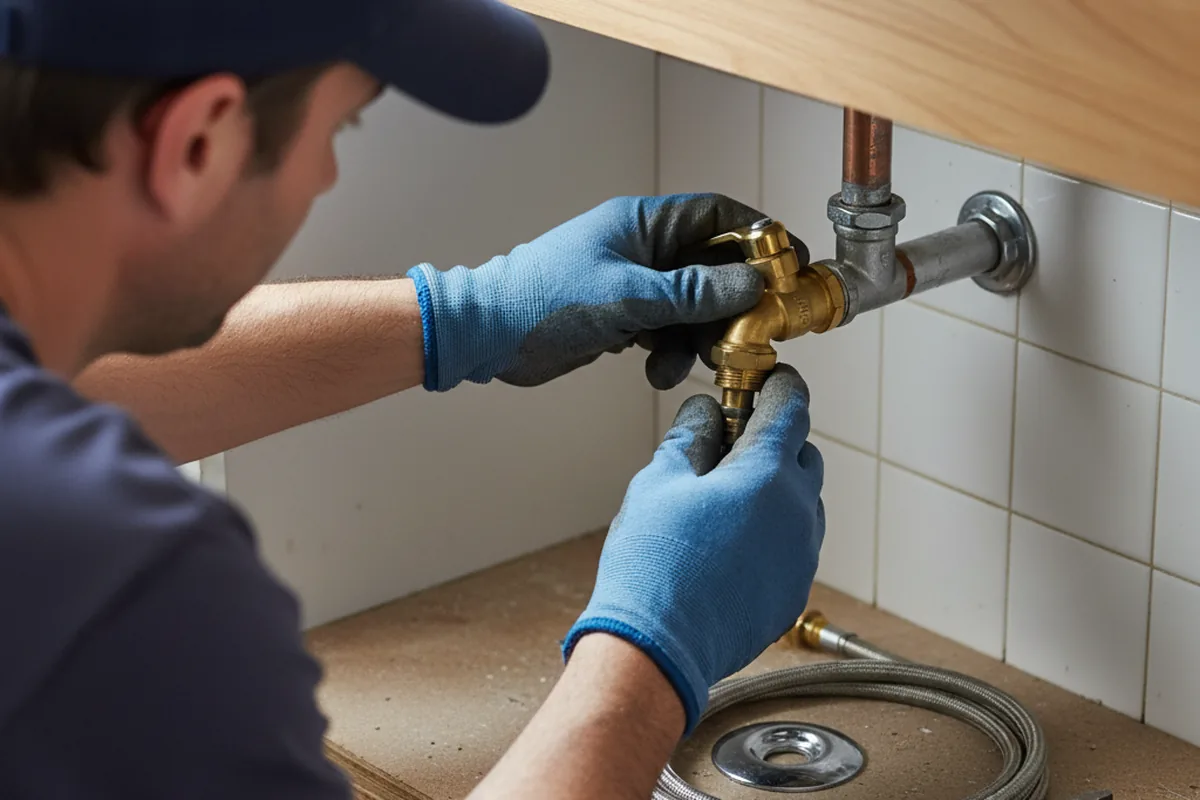 Shutoff valve and fitting work during Burst Pipe Repair in Rosamond
